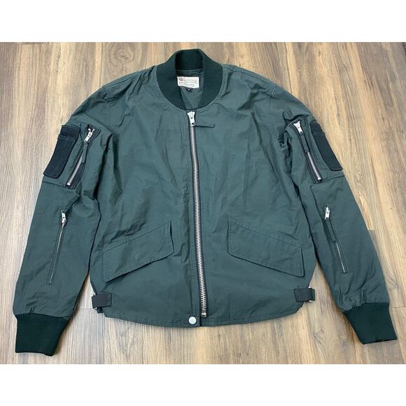 Men Red Canoe Toronoto Canada flight bomber military style jacket coat S